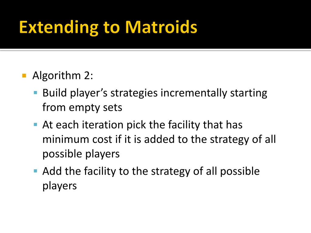 algorithm 2 build player s strategies