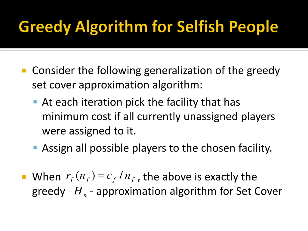 consider the following generalization