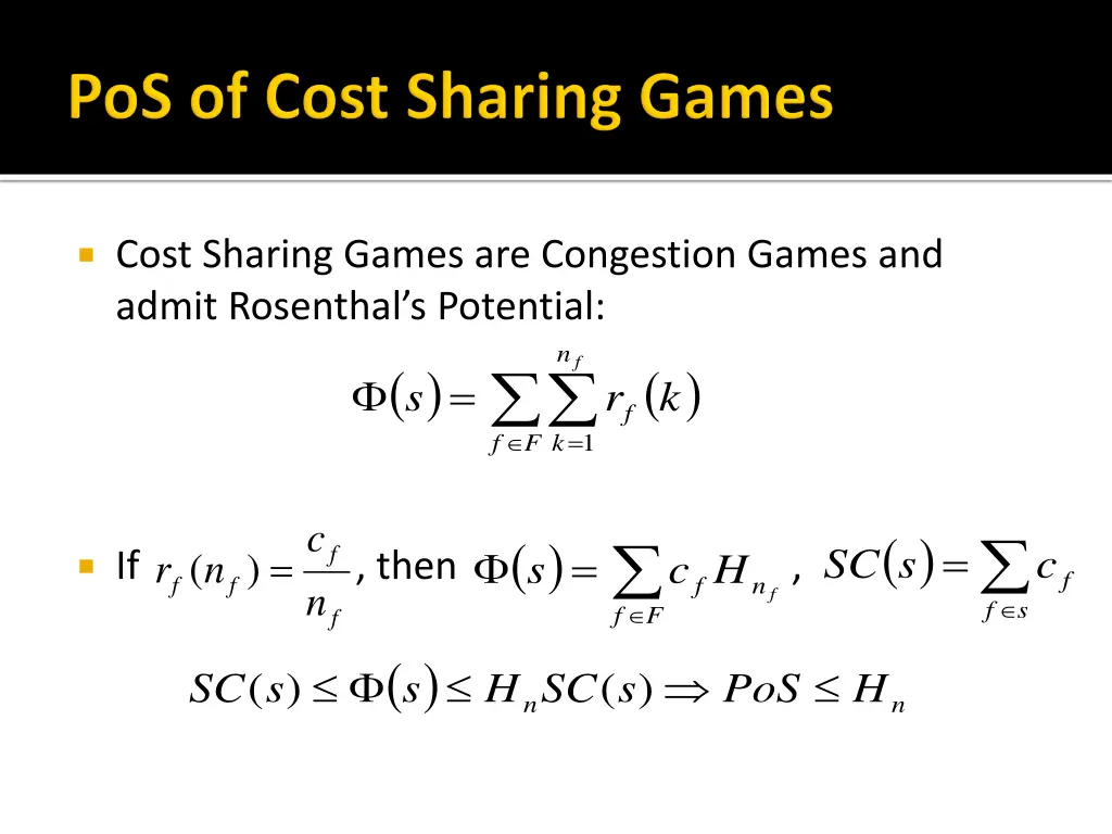 cost sharing games are congestion games and admit