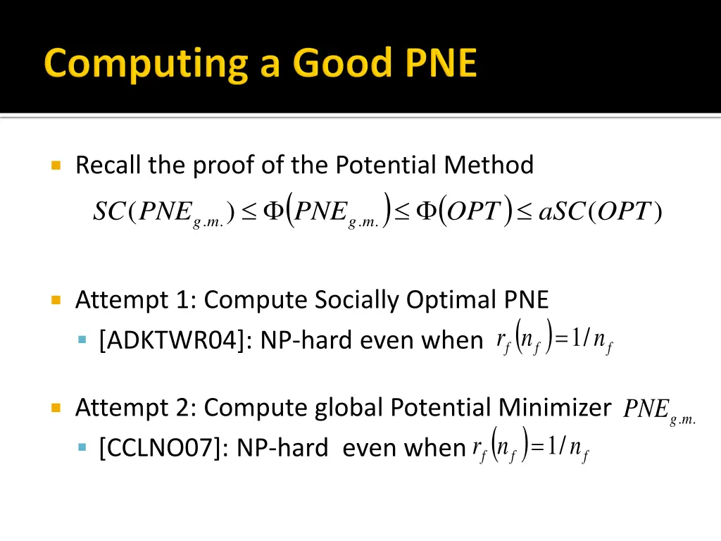 recall the proof of the potential method