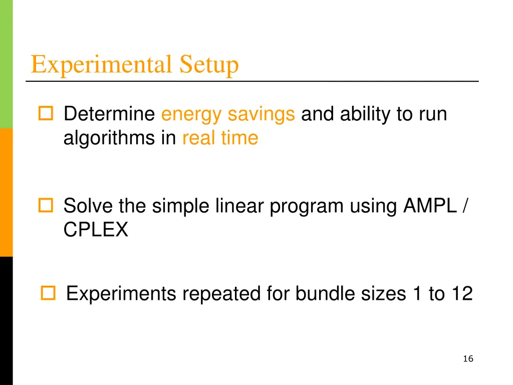 experimental setup