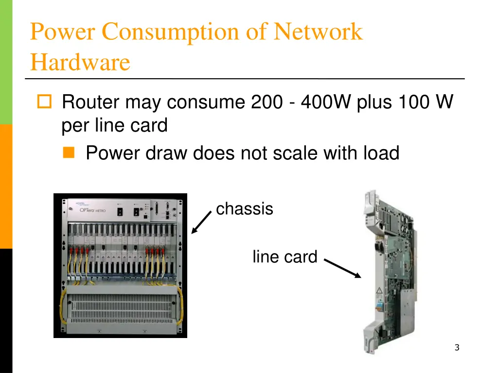 power consumption of network hardware