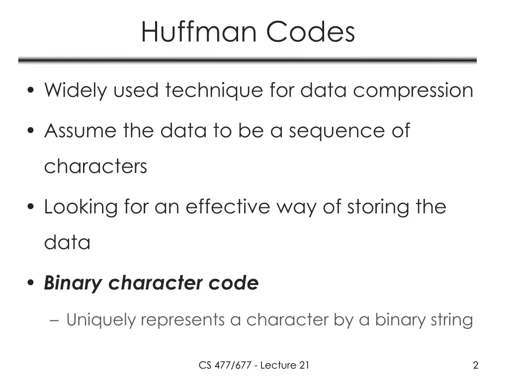 huffman codes