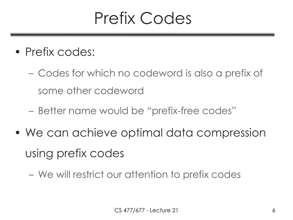prefix codes