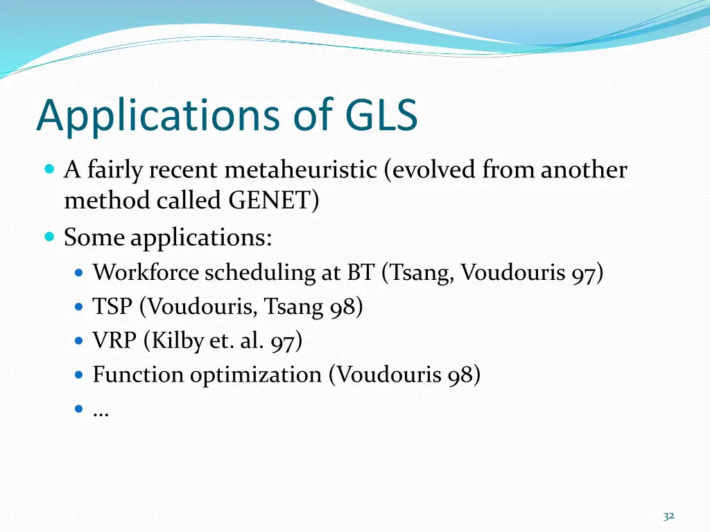 applications of gls