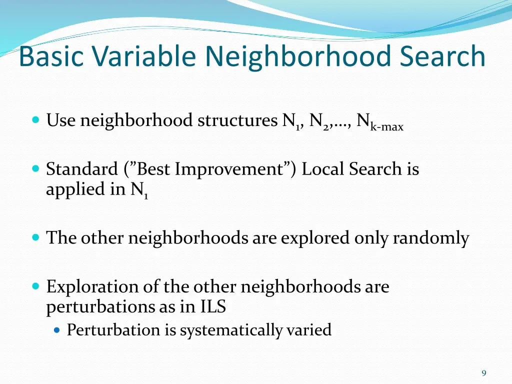 basic variable neighborhood search