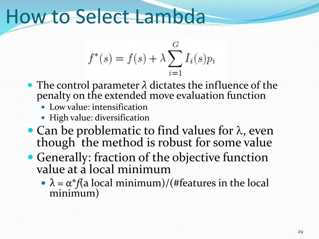 how to select lambda