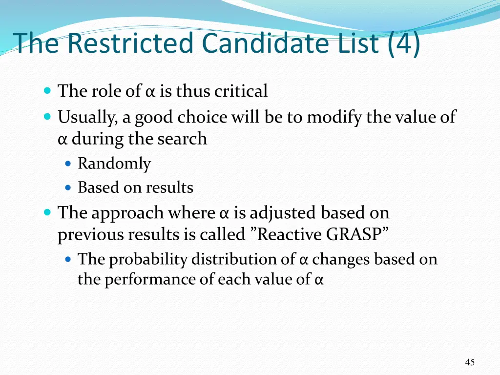 the restricted candidate list 4