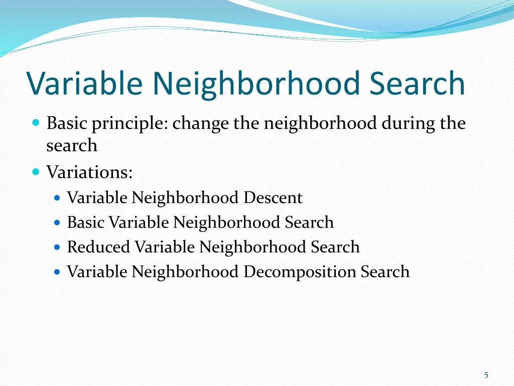 variable neighborhood search