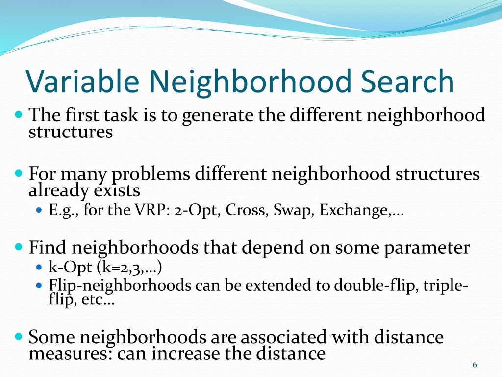variable neighborhood search the first task
