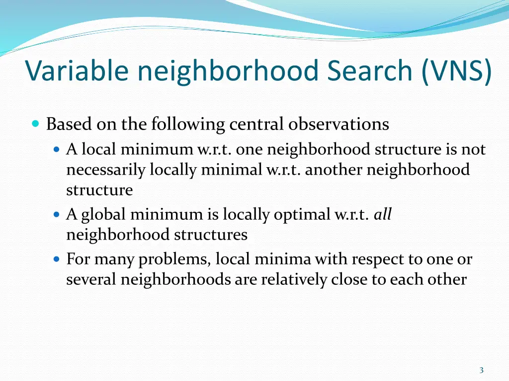 variable neighborhood search vns