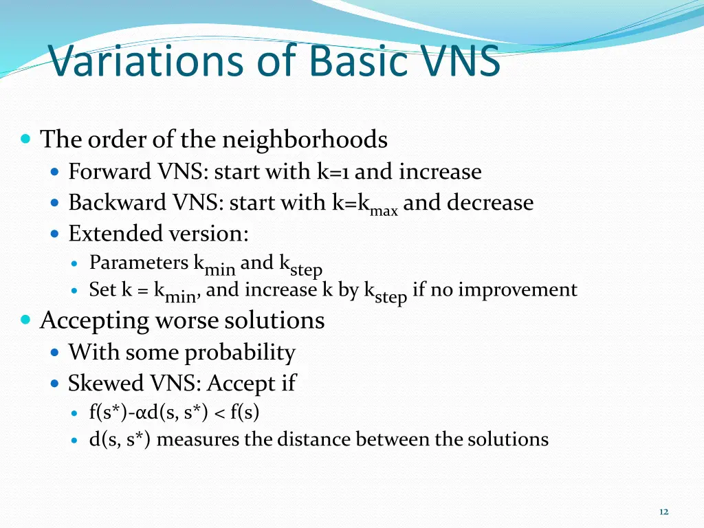 variations of basic vns