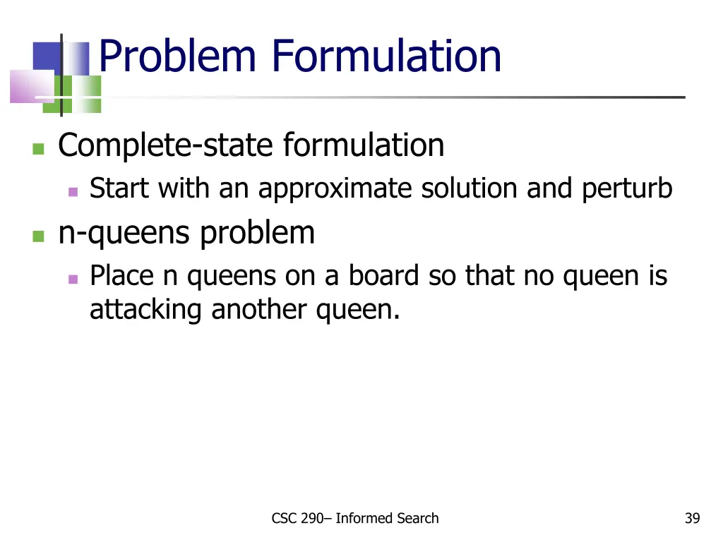 problem formulation