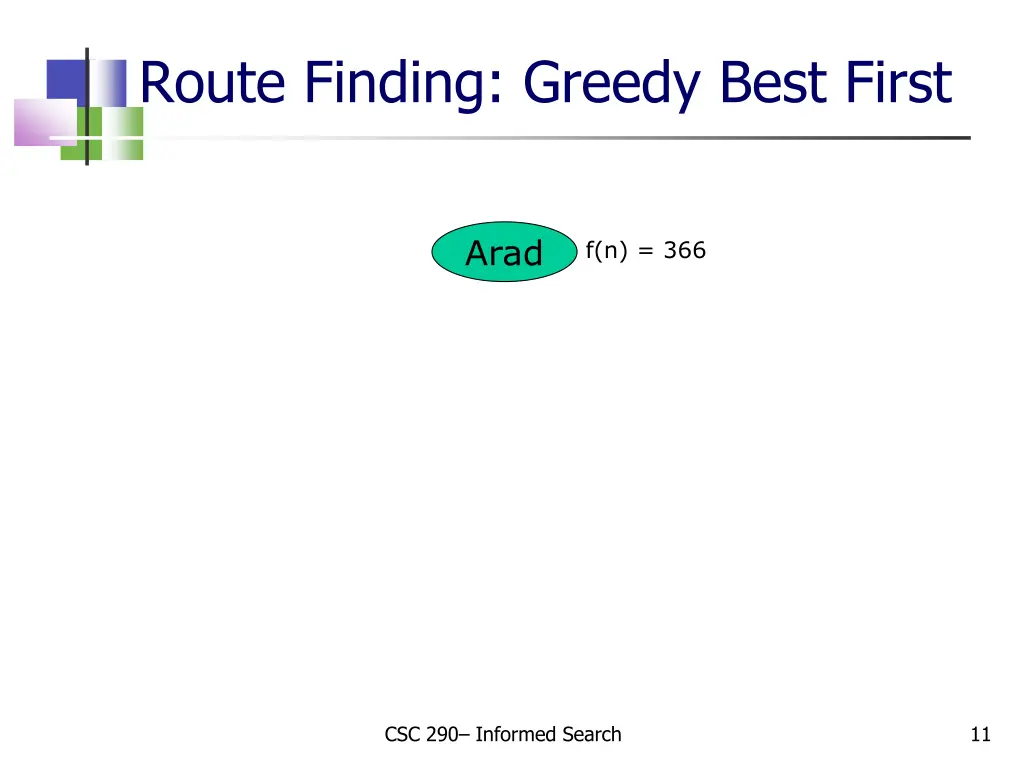 route finding greedy best first