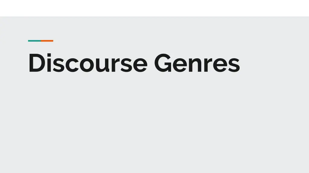 discourse genres