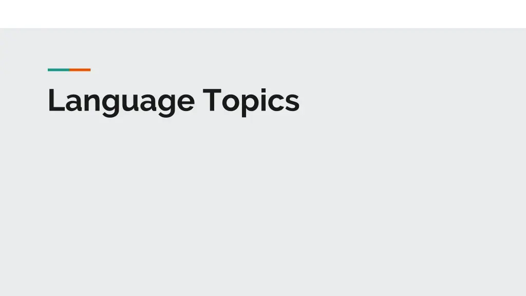 language topics