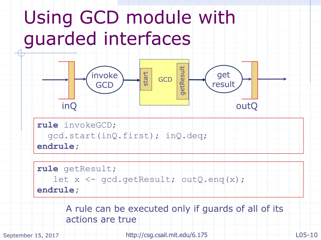 using gcd module with guarded interfaces