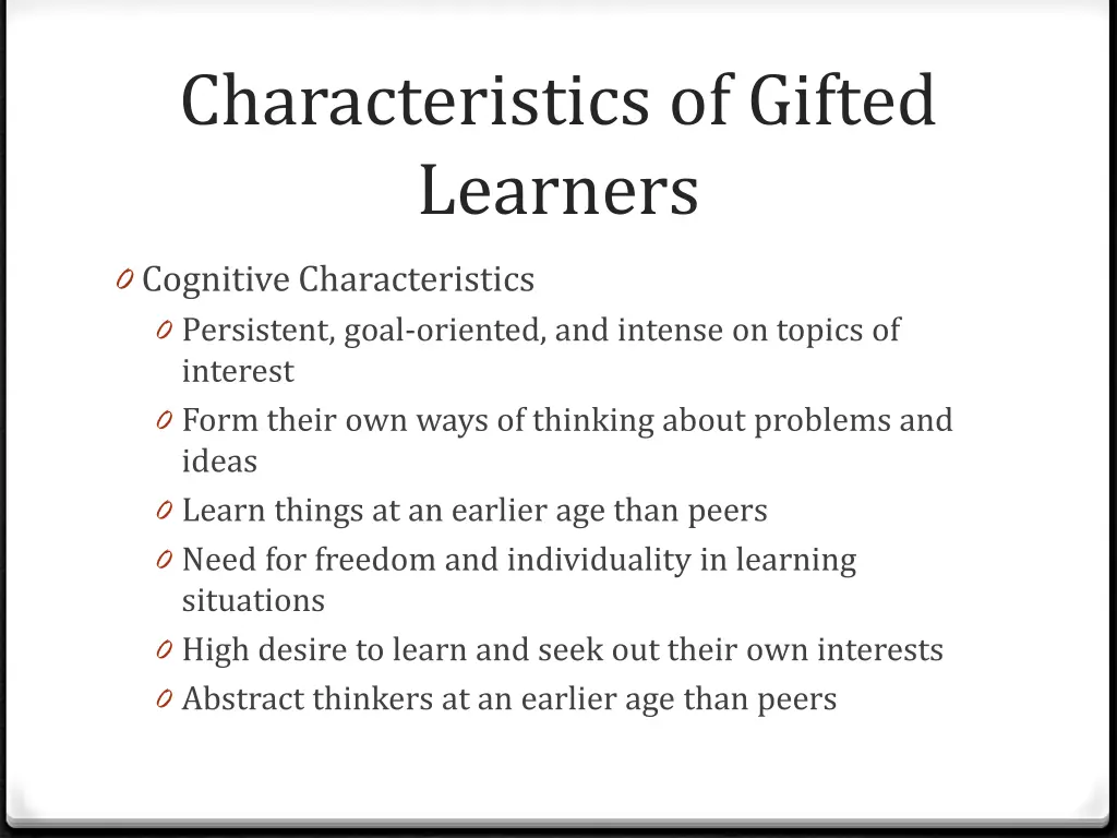 characteristics of gifted learners 1