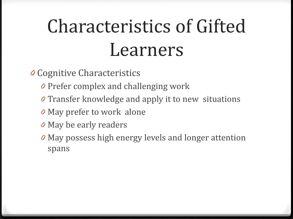characteristics of gifted learners 2