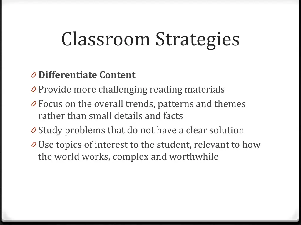 classroom strategies 1