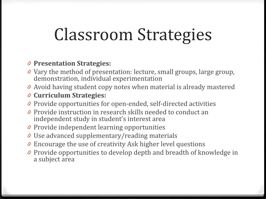 classroom strategies 4