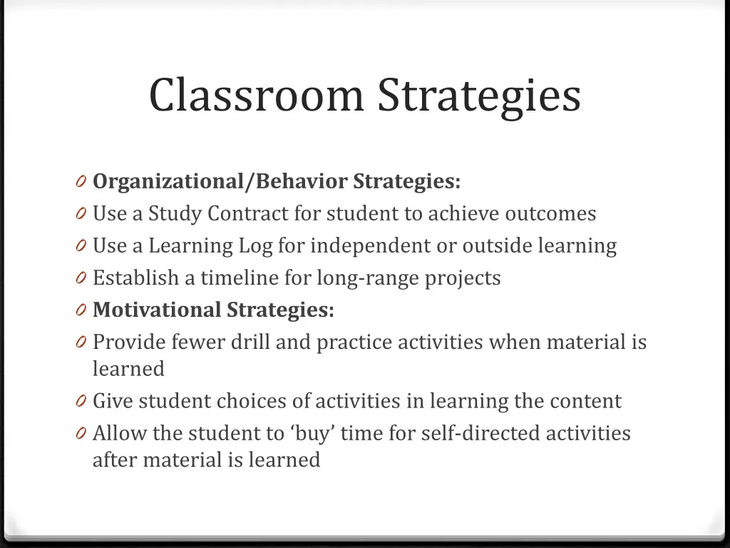 classroom strategies 5