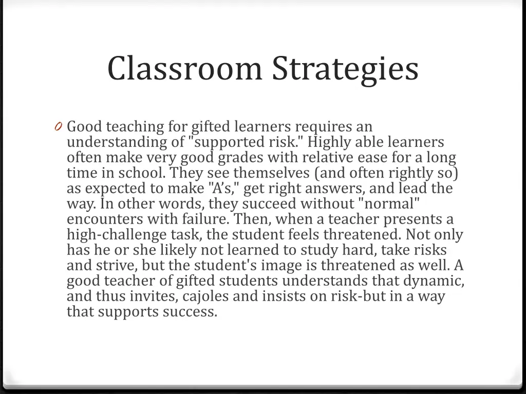 classroom strategies
