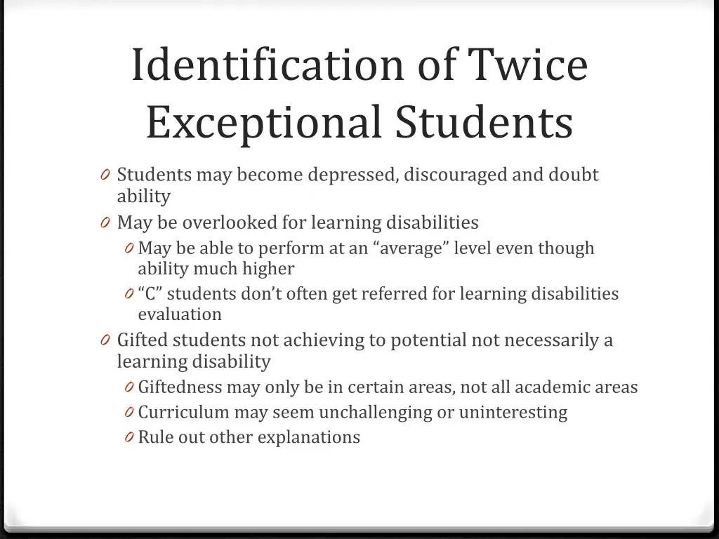 identification of twice exceptional students 1