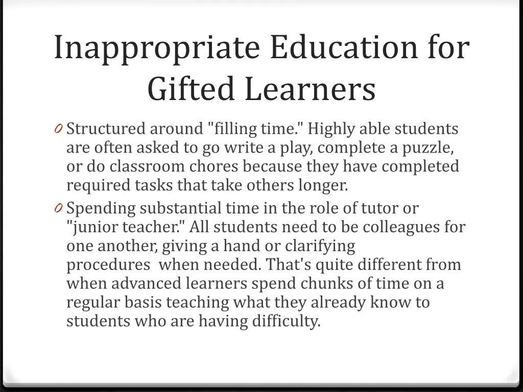 inappropriate education for gifted learners 1
