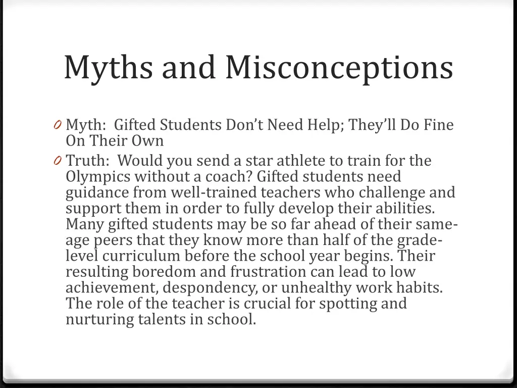 myths and misconceptions