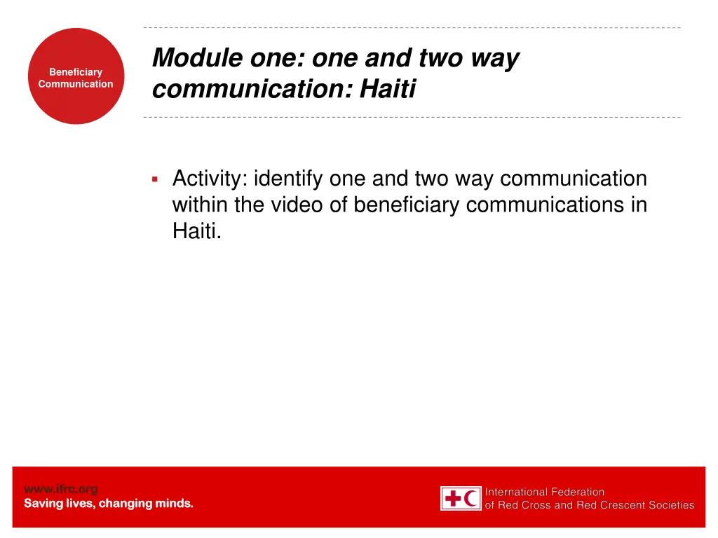 module one one and two way communication haiti