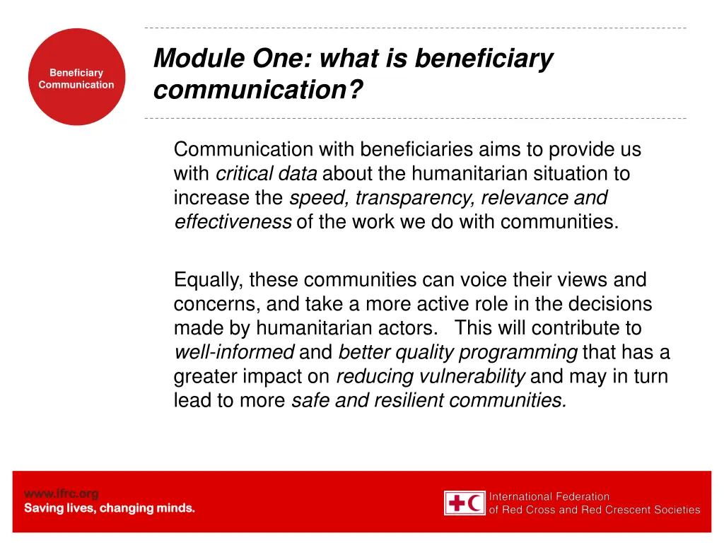 module one what is beneficiary communication 1