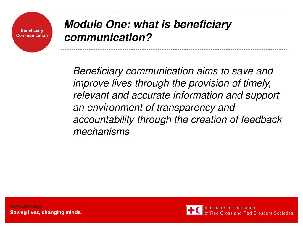 module one what is beneficiary communication