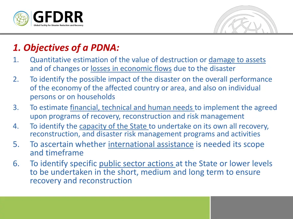 1 objectives of a pdna 1 quantitative estimation