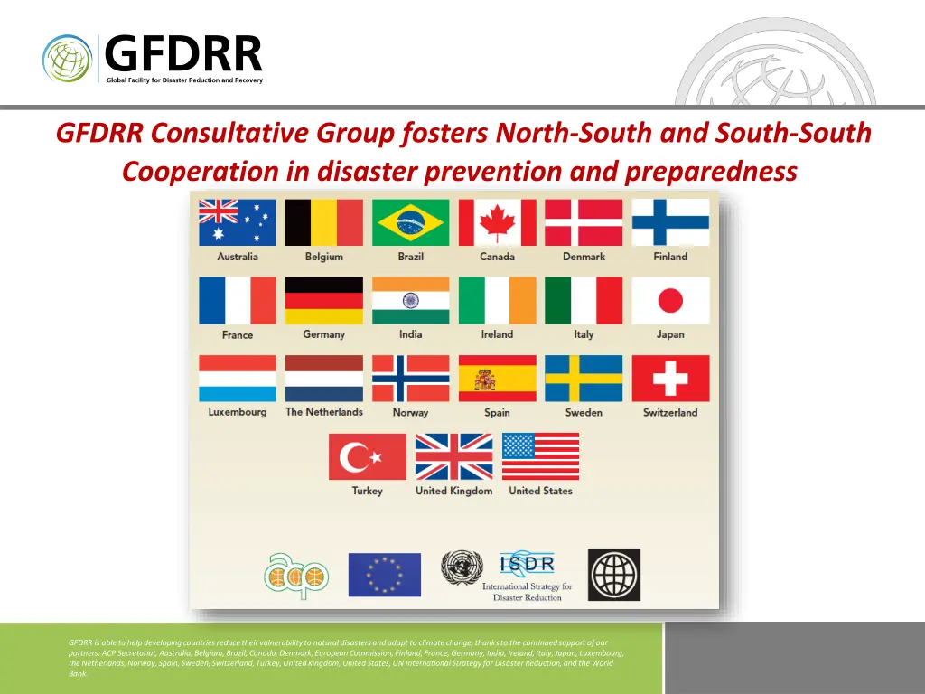 gfdrr consultative group fosters north south