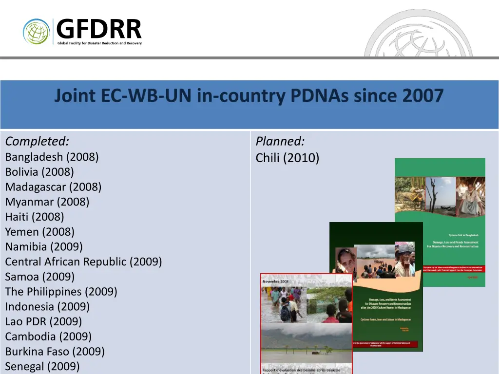 joint ec wb un in country pdnas since 2007