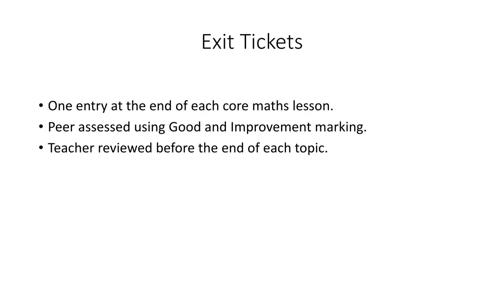 exit tickets
