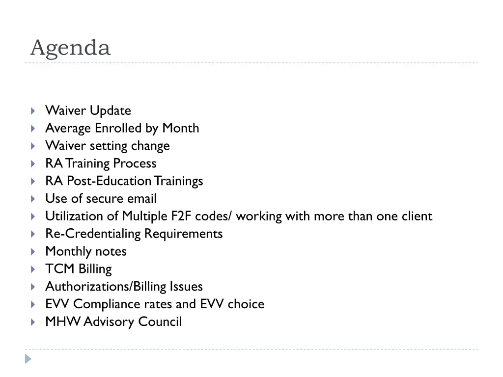 agenda