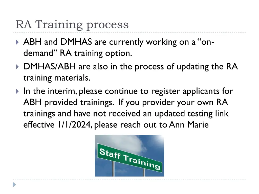 ra training process