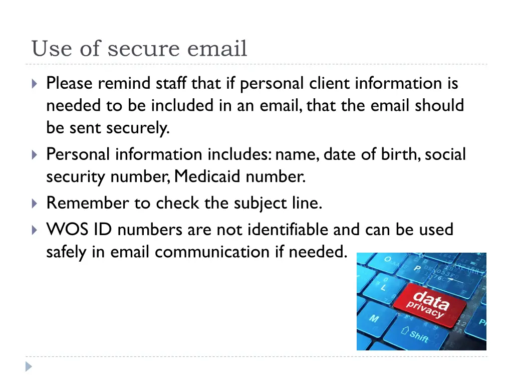 use of secure email