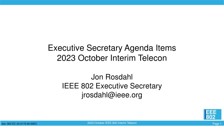 executive secretary agenda items 2023 october