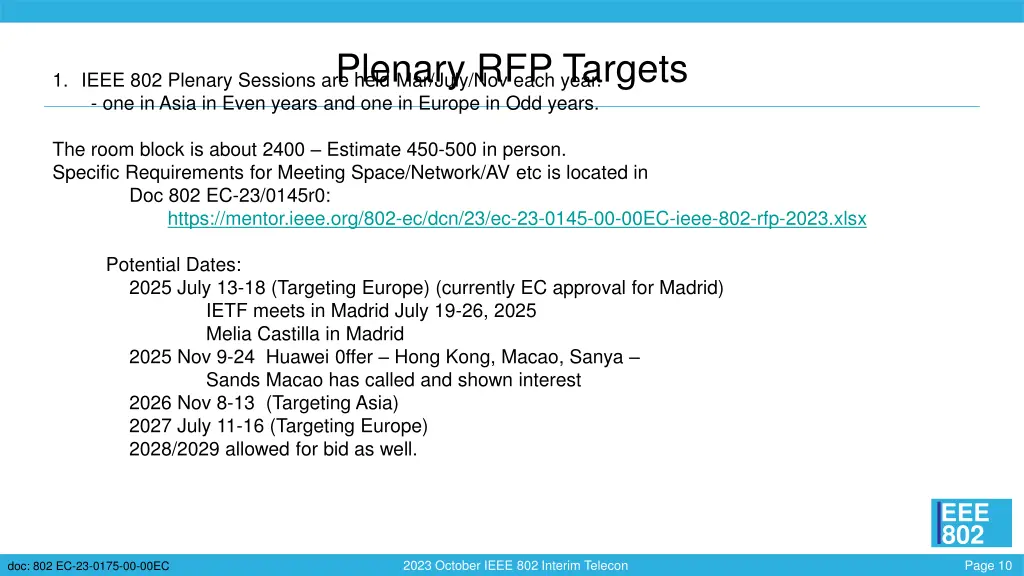 plenary rfp targets
