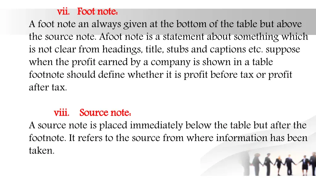 vii foot note a foot note an always given