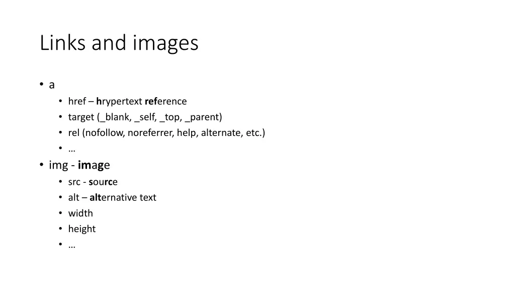 links and images