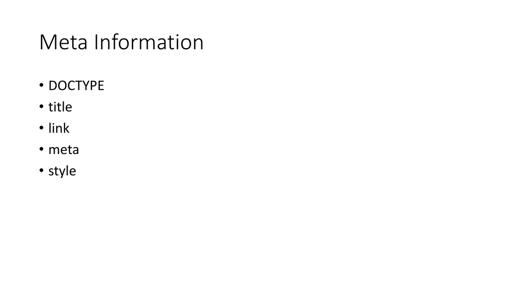 meta information