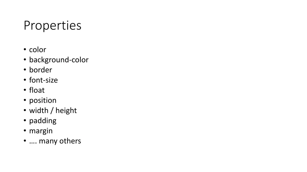 properties