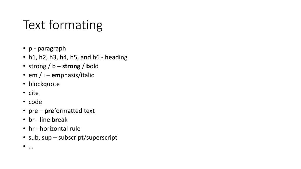text formating
