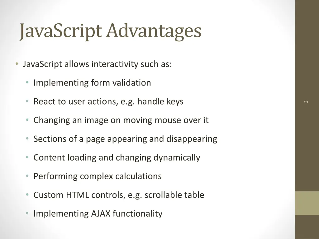 javascript advantages