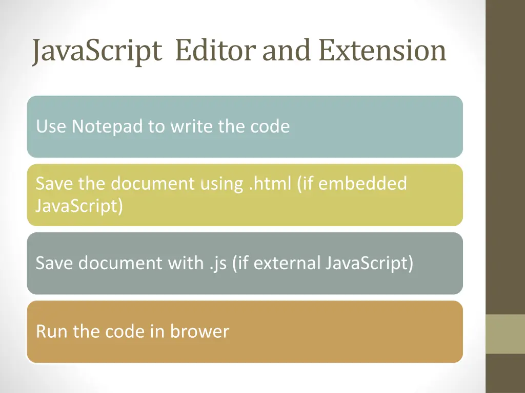 javascript editor and extension