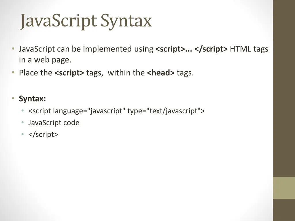 javascript syntax